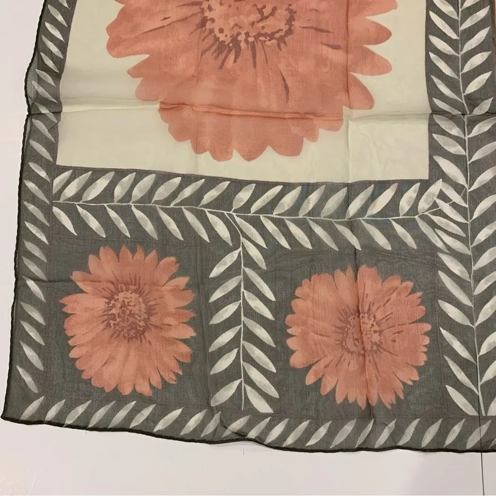 Halston‎ Silk Floral Scarf